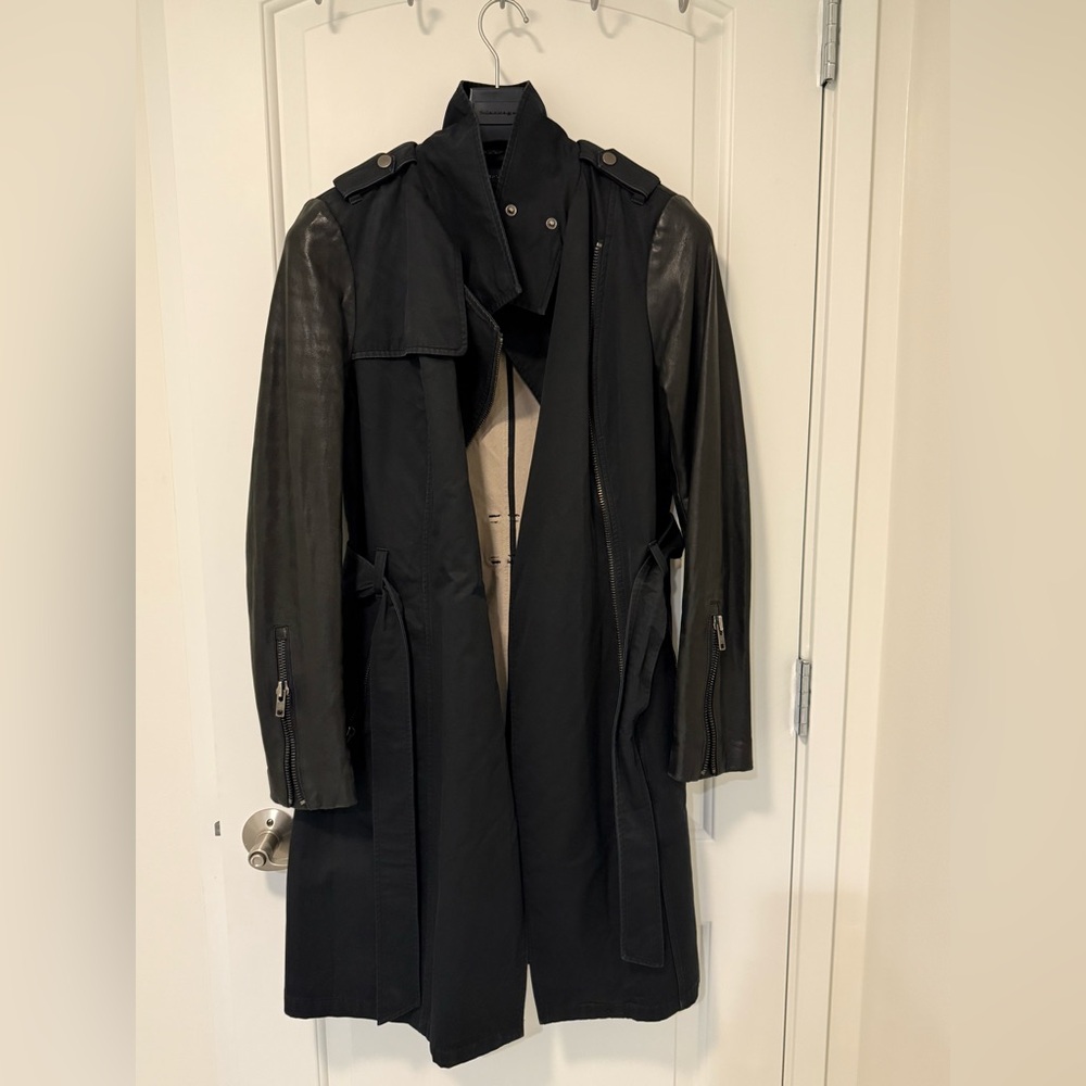 Mackage Trench with Leather Sleeves